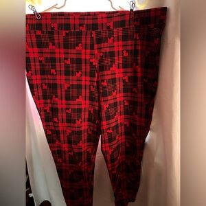 Disney Red and Black Plaid Leggings